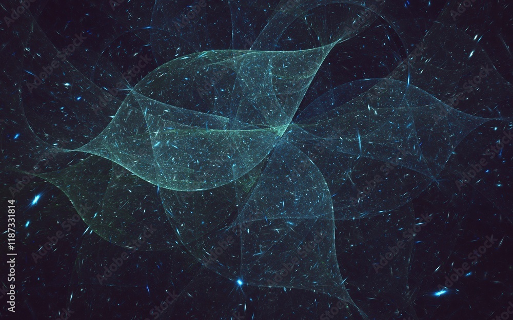 Poster 3d rendering abstract fractal light background