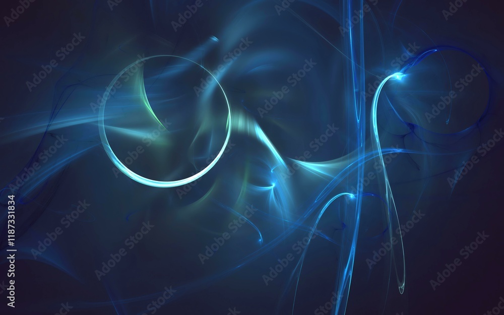 Poster 3d rendering abstract fractal light background