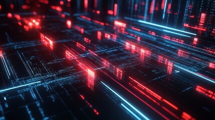 Fototapeta premium Futuristic Network Background with Interconnected Lines and Scale