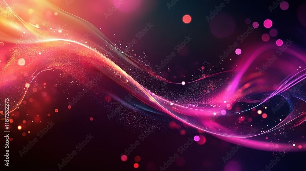 Poster abstract technology interface with glowing lines and elements