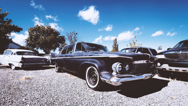 Sulechow, Poland - September 27, 2024. Chrysler Imperial Crown hardtop 4-d, a classic vintage American car from 1961.