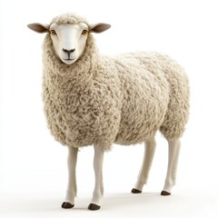 Fototapeta premium 3D Sheep Isolated and White Background
