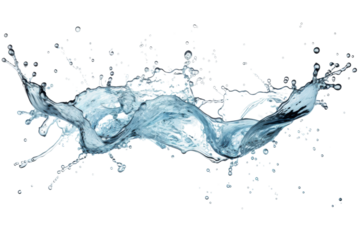 Splashes of clear water creating dynamic patterns in a bright setting