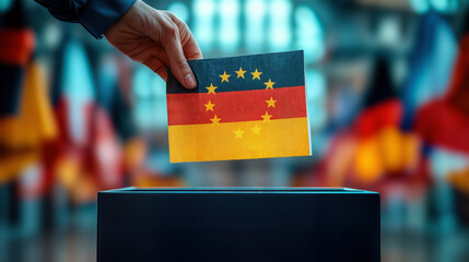 German Election Ballot Casting for Chancellor Candidate in European Political Vote