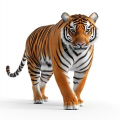 Obraz premium 3D Tiger Isolated and White Background
