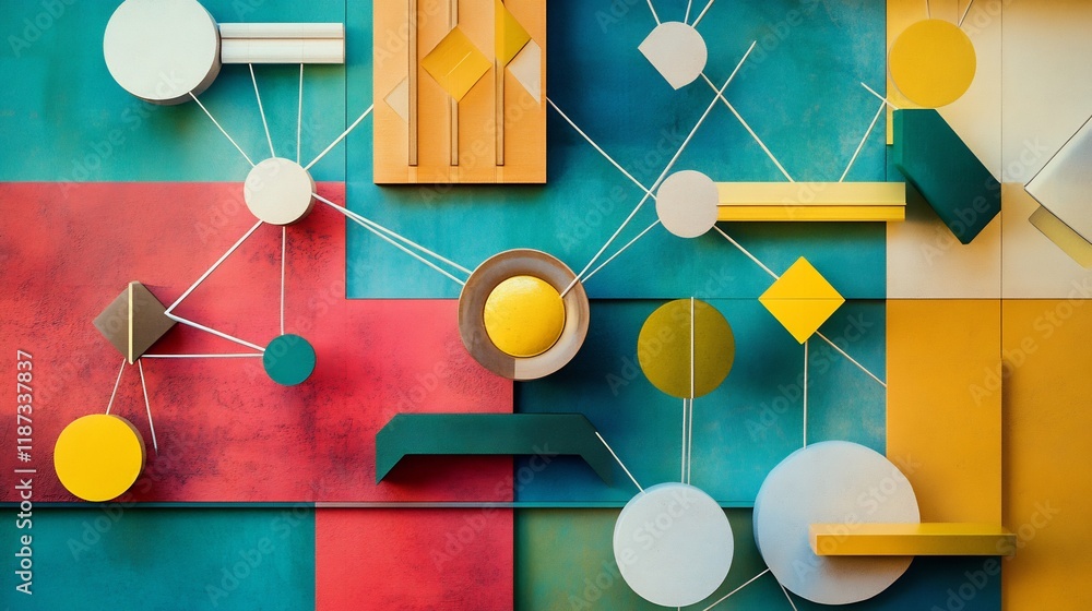 Poster Conceptual visualization of quality management featuring interconnected geometric form symbolizing continuous improvement