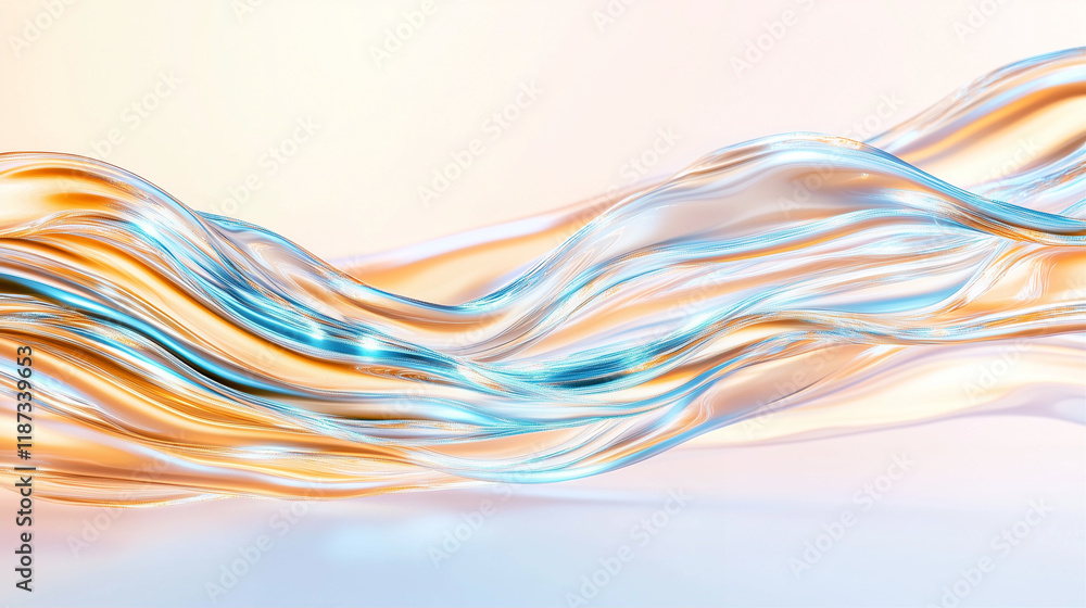 Poster abstract wave graphic design flowing in vibrant colors with smooth textures and modern style