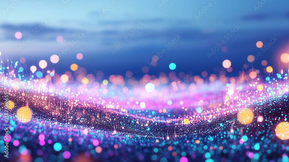 Poster abstract background with colorful lights and bokeh effect for creative projects and designs