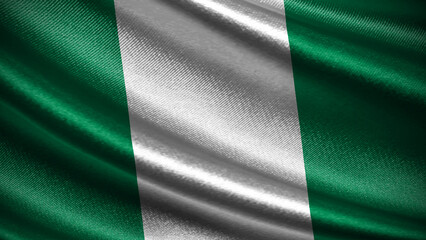 Nigeria flag with realistic silky wave texture