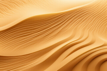 Beautiful golden sand dunes displaying intricate patterns under warm sunlight in a vast desert landscape