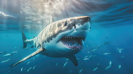 Fototapeta premium A White Shark Generative AI