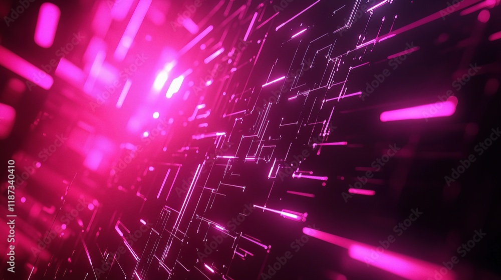 Poster futuristic network background with interconnected lines and scale
