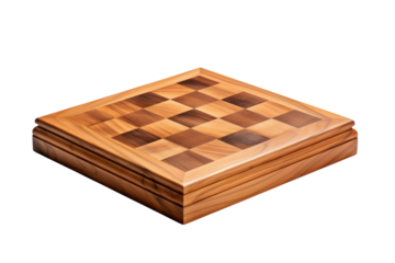 Chessboard made of polished wood with intricate design highlighting craftsmanship and elegance