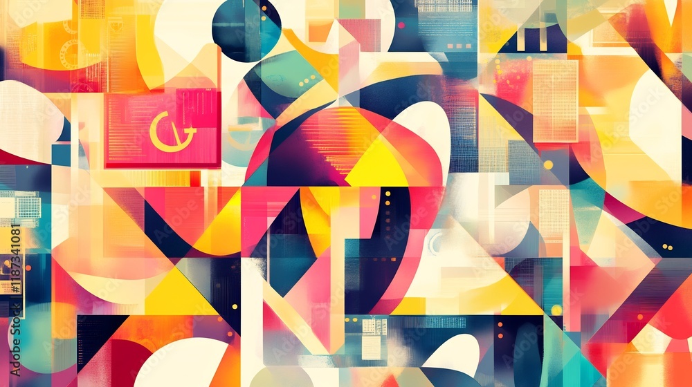 Poster Conceptual visualization of intellectual property showcasing interwoven geometric form symbolizing patents trademarks copyrights