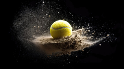 Tennis Ball Impact on Sand, Dynamic Freeze Frame
