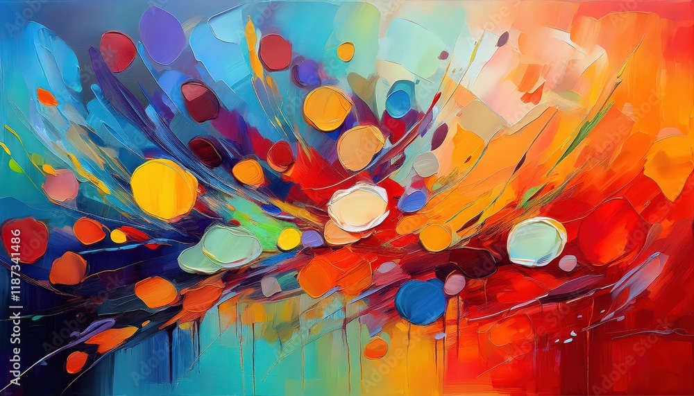 Poster vibrant swirls of color an exploration of emotion and movement in this dynamic abstract masterpiece