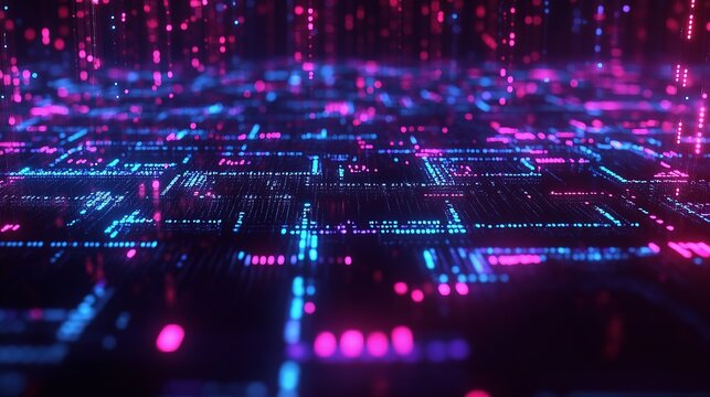 Abstract Tech Background with Colorful Programming Code Lines