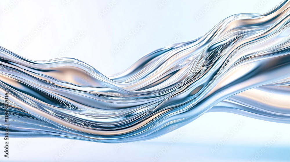 Aufkleber fluid liquid design abstract wave artwork with smooth flowing texture and modern background