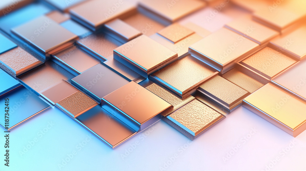 Poster textured panels with metallic texture in abstract design showcasing depth and color variations