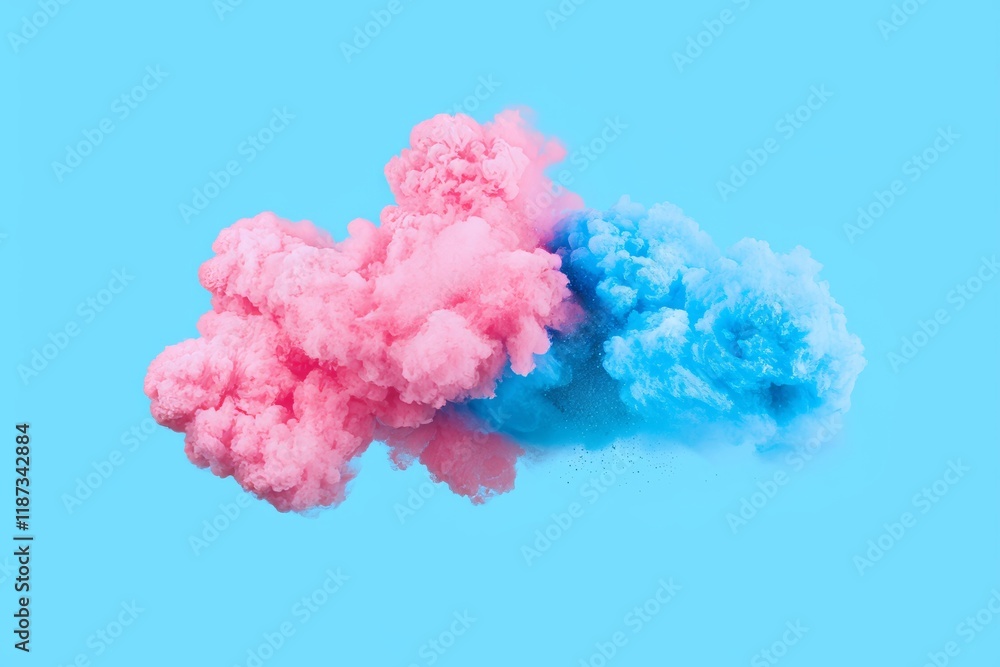 Poster exploding colored powder. close-up of abstract dust against a backdrop. colorful explosion. holi pai