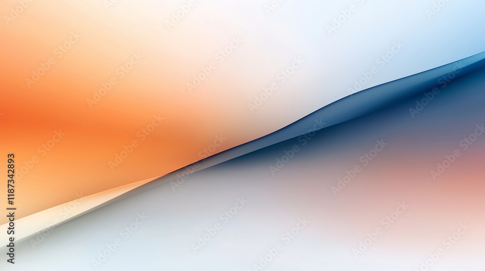 Poster abstract background graphic design with smooth curves and soft colors