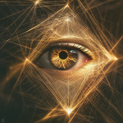 Geometric Eye: A Glowing Symbol of Inspiration
