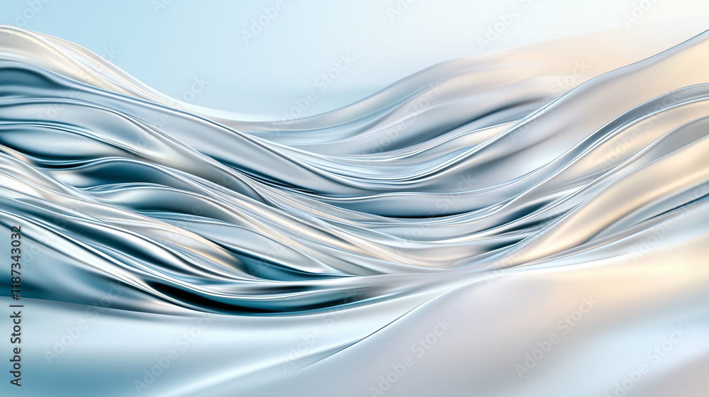 Poster waves in fluid design creating abstract patterns with smooth textures and soft gradients