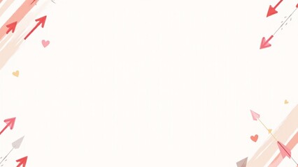 Obraz premium Geometric arrows in red, pink, and gold on a white background. This bold and modern Valentine’s Day pattern combines romance with contemporary style.