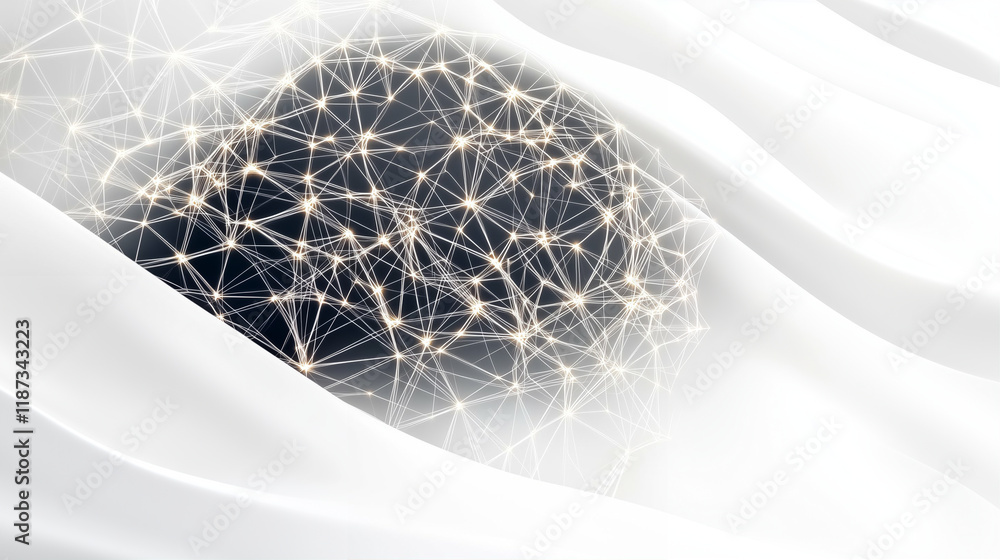 Poster network abstract background showcasing interconnected nodes and lines in a dynamic design