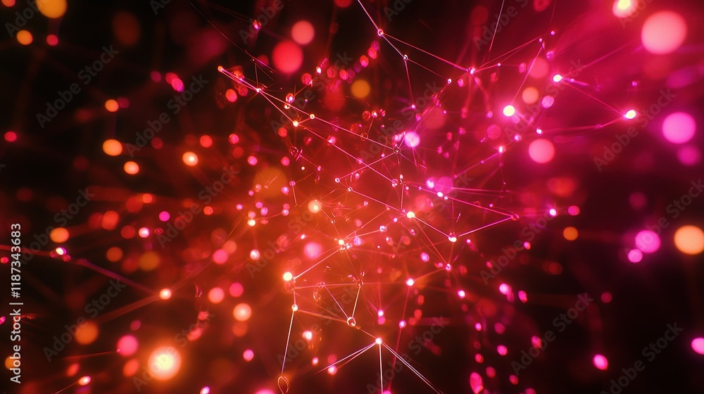Poster abstract led background with colorful lines and light effects