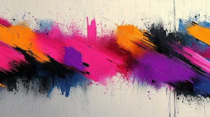 Abstract colorful paint strokes on a textured background.