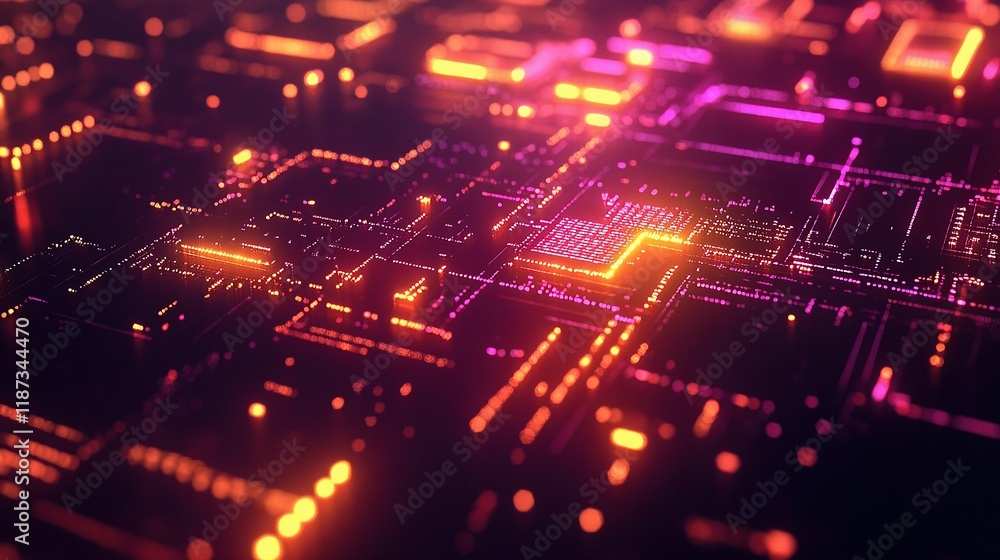 Poster abstract programming code overlay on led technology background