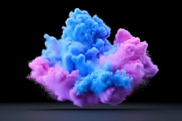 Fototapeta premium Vibrant powder burst. Traditional Holi colors. Concept of the Indian festival Holi. Abstract close-up of dust. Stock illustration