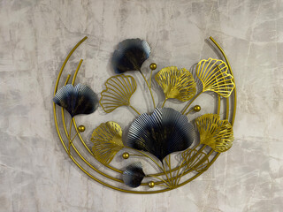 Decorative Wall Art Featuring Elegant Metal Leaves and Floral Designs