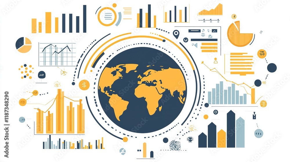 Poster futuristic data stream capturing a digital globe business insights modern technology environment aer