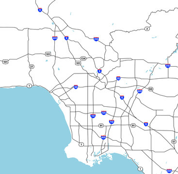 Blank Map of Los Angeles County Highways