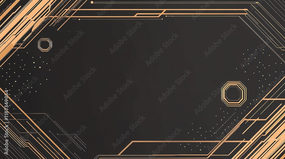 Poster abstract circuit board design with geometric lines and color contrast
