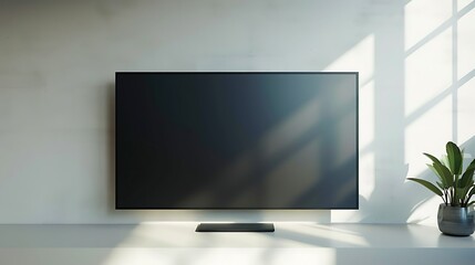 Fototapeta premium A wall-mounted smart TV isolated on white background