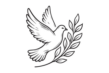 Peace symbol, dove icon vector template