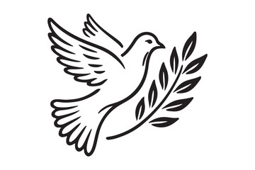 Peace symbol, dove icon vector template