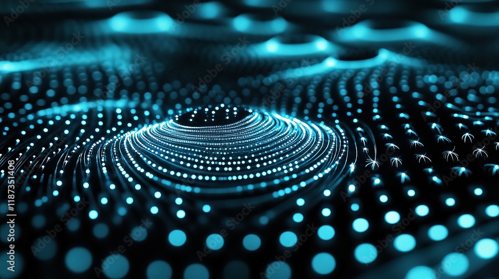 Aufkleber abstract blue led technology background with dynamic lines and patterns