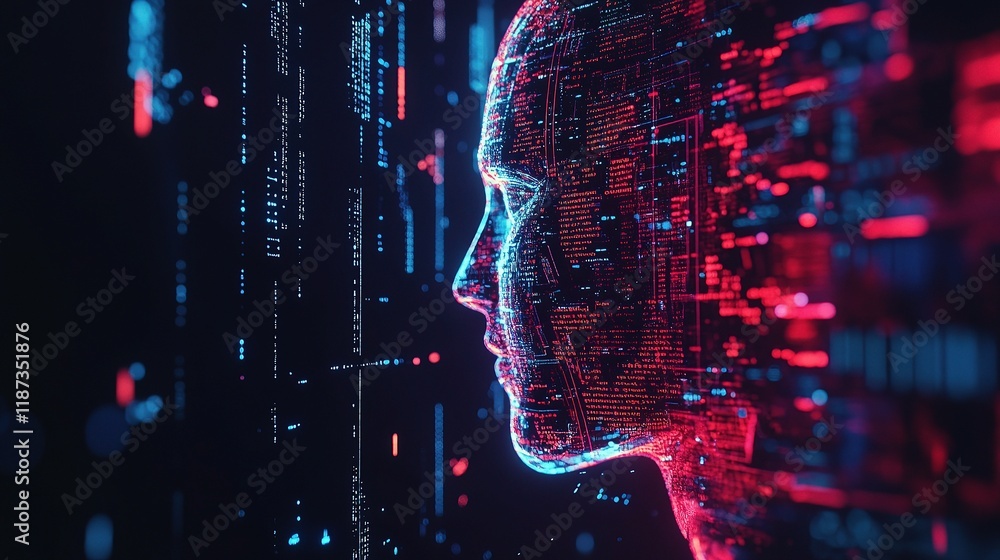 Poster 3d rendering of artificial intelligence research conceptual design