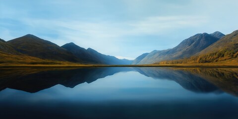 This breathtaking landscape features majestic mountains reflecting in calm waters, embodying tranquility and the stunning beauty of nature's untouched environments.
