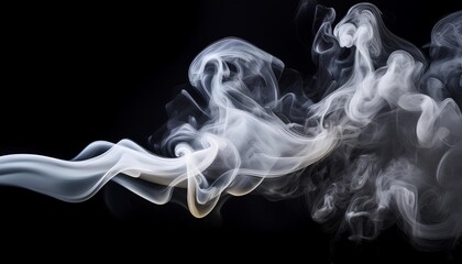 Fototapeta premium white smoke isolated on black history