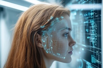 Digital face mapping with holographic interface