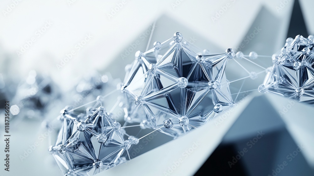 Aufkleber Conceptual rendering of market risk interconnected geometric forms symbolizing volatility protection