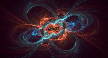 Abstract Energy Flow: A vibrant and dynamic fractal design bursts forth with intricate patterns, evocative of cosmic energy, radiant nebulae, or fluid motion.