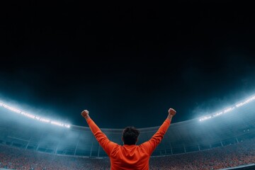 Celebratory Night at Indian Football Stadium Fans, Fireworks, and Regional Pride