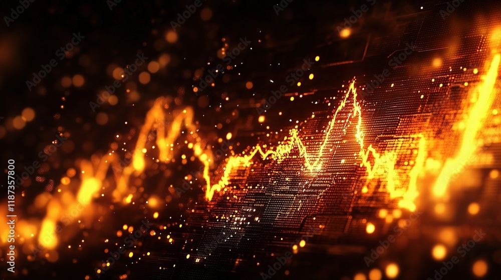 Poster dynamic digital elements with led graphs and lines on scale
