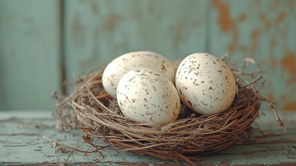 Obraz premium Beautiful tender Easter eggs with soft pastel colors and delicate details